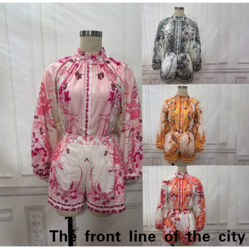 PrintedLooseLinenDress速卖时尚