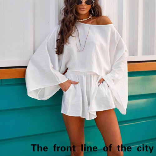SexySplitBubbleSleeveTiedDress