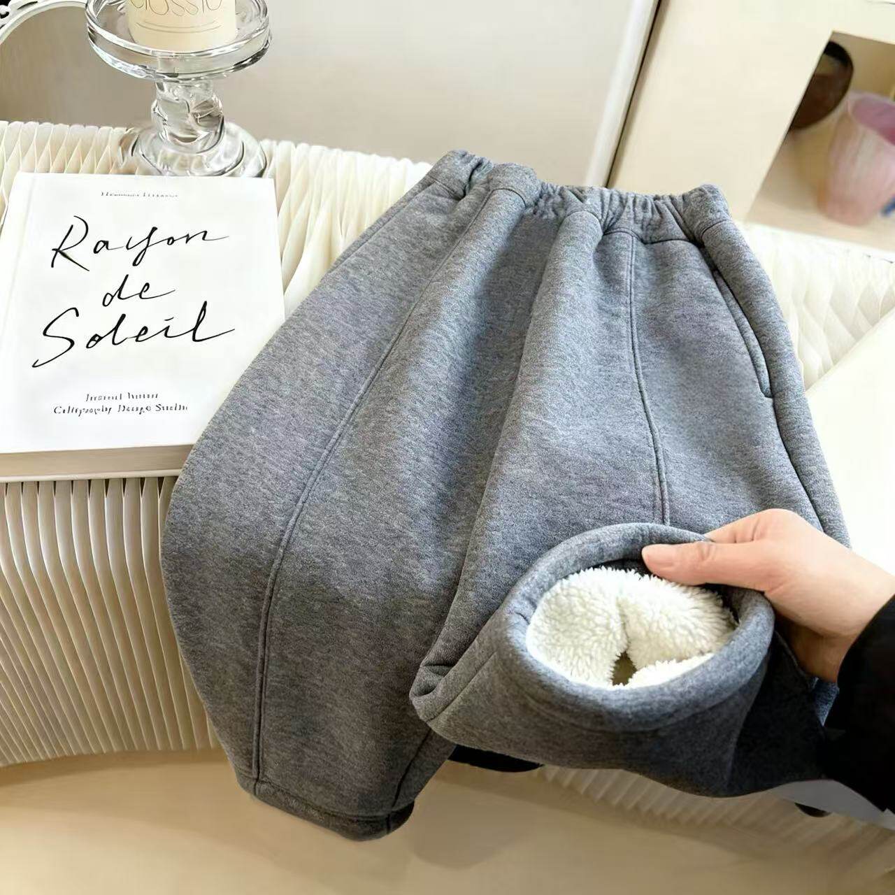 儿童加绒裤子秋冬季新款宽松休闲裤男女童宝宝洋气百搭保暖弯刀裤,童装/婴儿装/亲子装,裤子,淘宝优惠券,粉丝福利购,淘宝优惠卷