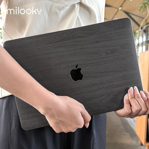 2026款黑色木纹MacBook保护壳