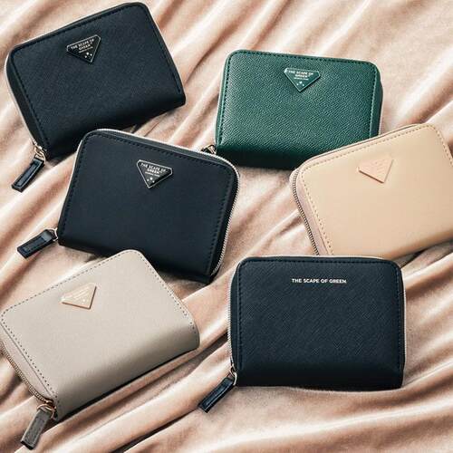 樱子日本购THE SCAPE OF GREEN风琴式多功能零钱包短款钱包卡包潮