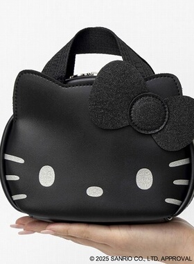 樱子日本购宝岛社Hello Kitty&BRILMY联名黑色蝴蝶结化妆包收纳包