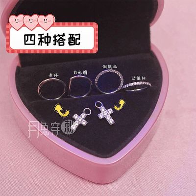 F136钛合金镶钻十字架耳环