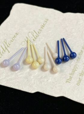 生物瓷耳钉4mm养耳洞女养耳棒防堵发炎睡觉免摘男耳骨钉陶瓷