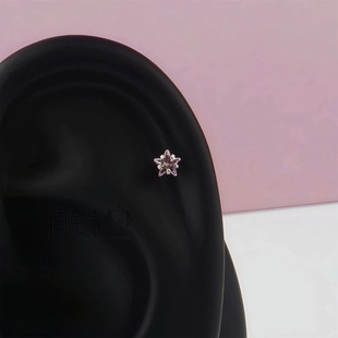 F136医用钛合金星星钻耳钉超闪5A锆石仙女耳垂钉3mm大小亲肤养耳