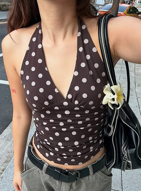 Sexy hollowed out V-neck slim fit top for wom辣妹性感黑色波