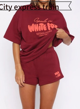 Letter embroidery loose casual long pants hoo短袖字母宽松印