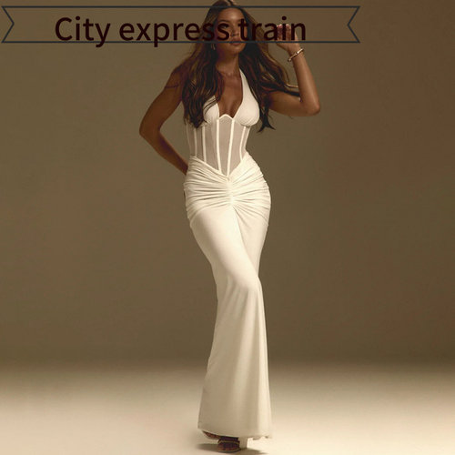 SexyV-neckstrapslimsatindress