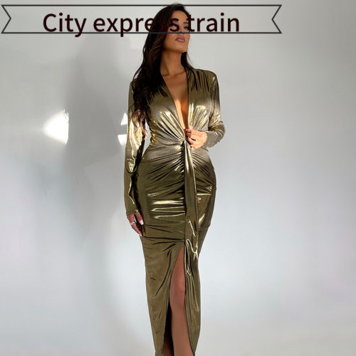 SexyV-neckstrapslimsatindress