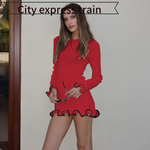 Straplessslimfitsexyslitdressf