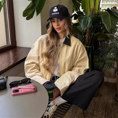 Casual loose jacket sexy dress suit for women秋季美式复古翻
