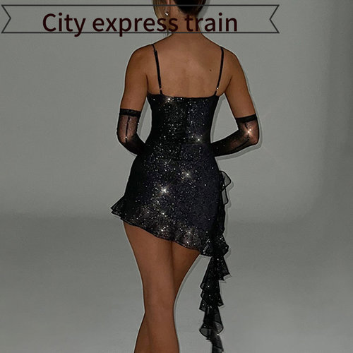 SexyV-neckstrapslimsatindress