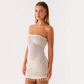 Beach Dress25夏季 Vacation Seaside Split Sex 女装 镂空流苏短裙