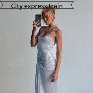 sexy fit slit dress women性感御姐风压皱扭 Strapless for slim