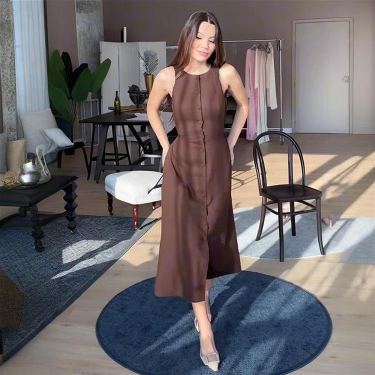 Sexy dress women's slim neck hanging strap print suit现货夏