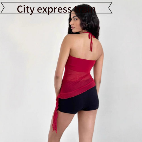 Lacesexysatincamisoletop印花性