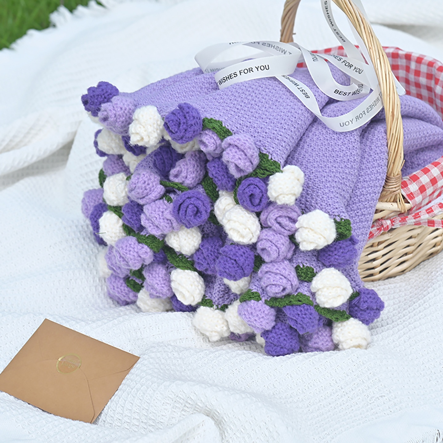 【现货成品】紫色玫瑰花束毯子送女男朋友闺蜜生日情人节礼物