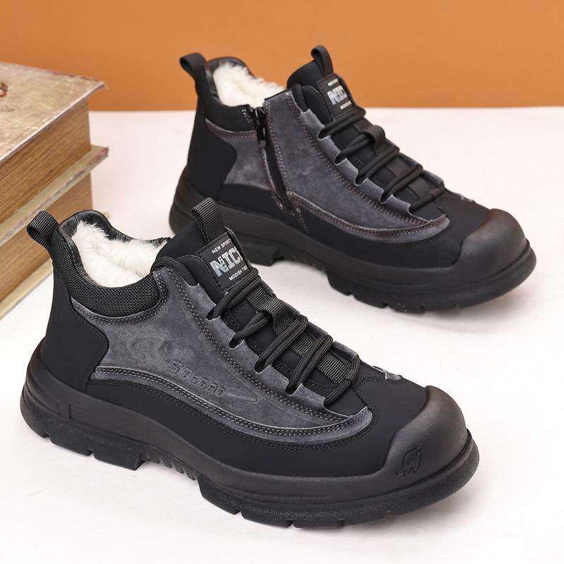 【商场同款】冬季新款男士真皮羊毛棉鞋高帮皮毛一体东北户外雪地,流行男鞋,高帮鞋,淘宝优惠券,粉丝福利购,淘宝优惠卷