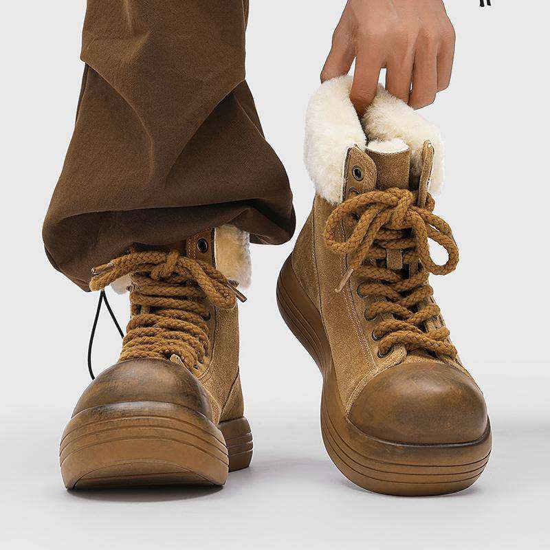 【商场同款】东北大棉鞋加绒雪地靴男2024冬季新款加厚马丁靴厚底