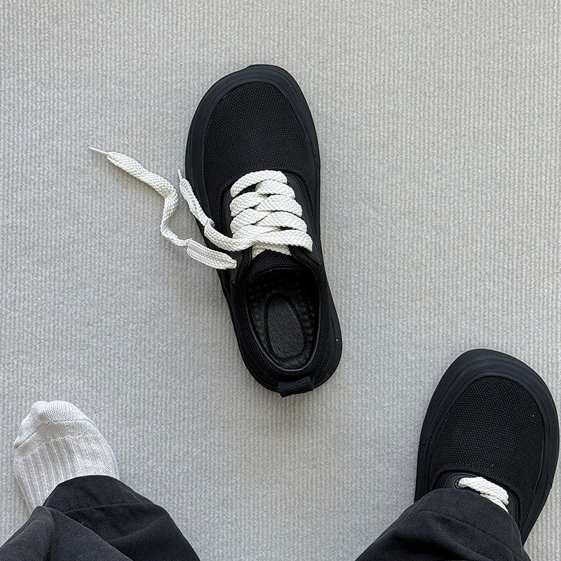 【商场同款】帆布鞋休闲板鞋男款大头德比鞋夏季透气厚底增高通勤