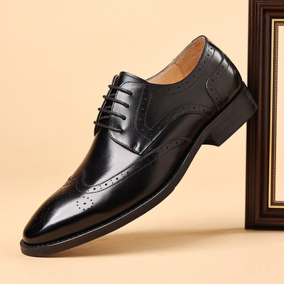 【商场同款】男士爆款真皮商务皮鞋男款百搭透气防臭男鞋2025新款