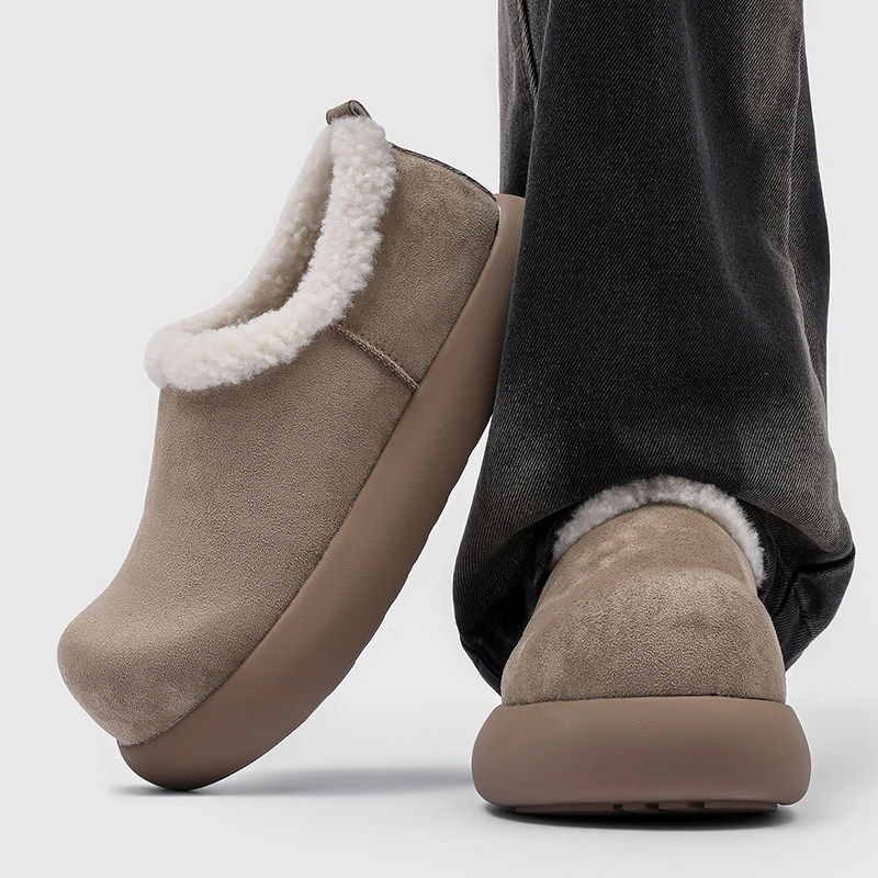 【商场同款】勃肯鞋男女全包厚底小土豆冬季加绒保暖增高大头毛毛