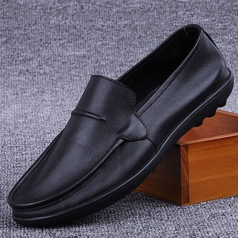 【商场同款】外贸男鞋轻便懒人鞋真皮透气头层牛皮休闲皮鞋男软底,流行男鞋,休闲皮鞋,淘宝优惠券,粉丝福利购,淘宝优惠卷
