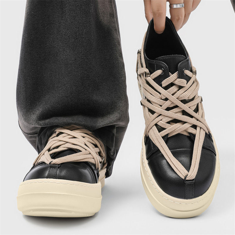 【商场同款】ro鞋真皮牛里低帮疯狂绑带五芒星奶香底休闲板鞋潮人,流行男鞋,休闲板鞋,淘宝优惠券,粉丝福利购,淘宝优惠卷
