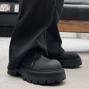 【商场同款】谢霆锋同款德比鞋男休闲增高7cm皮鞋潮磨砂高级感大