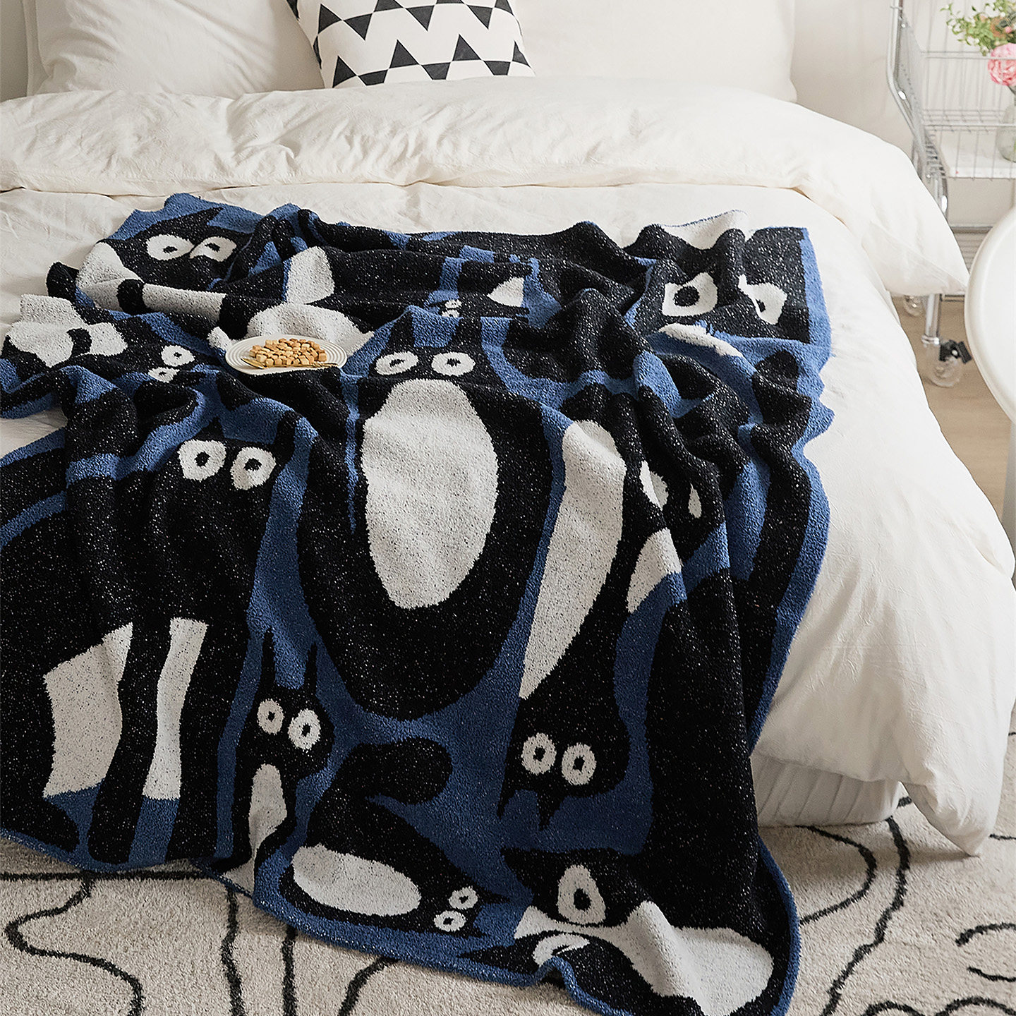 加绒加厚卡通毛毯沙发盖毯办公室午睡毯披肩毯轻奢高级氛围感毯子,床上用品,休闲毯/毛毯/绒毯,淘宝优惠券,粉丝福利购,淘宝优惠卷