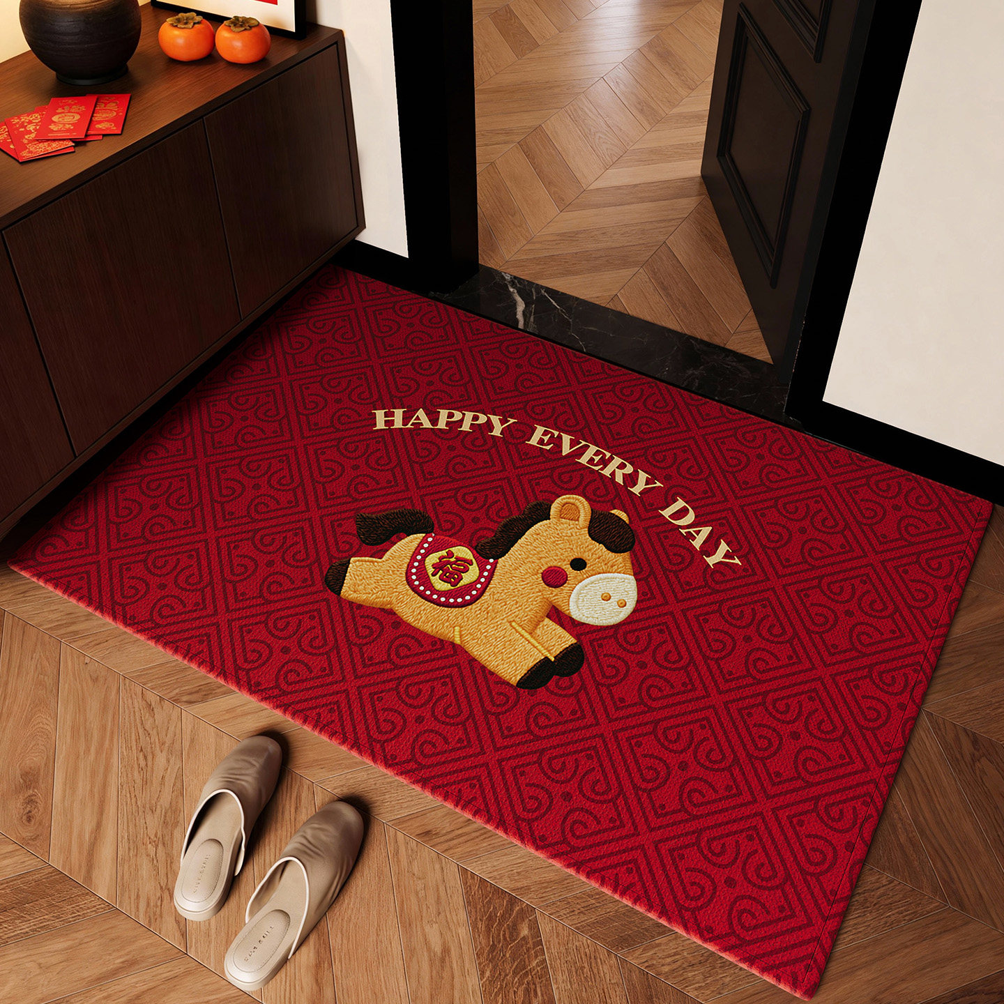 进门入户门地垫2026新年红色喜庆防滑除尘耐磨脚垫大门口地垫地毯,居家布艺,入户地垫,淘宝优惠券,粉丝福利购,淘宝优惠卷