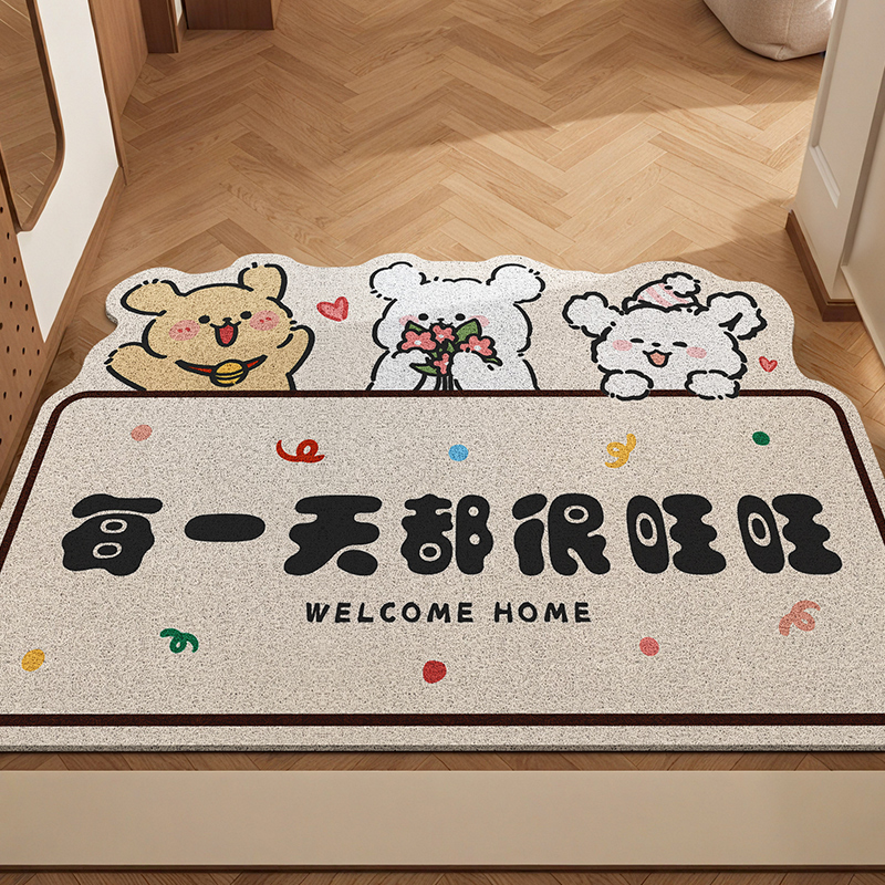 小红书同款卡通丝圈入户门地垫子