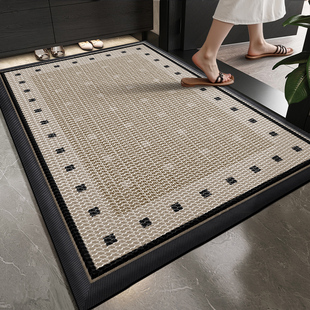 入户门地垫2026新款中古风高级弹力免洗可擦进门脚垫子室外可裁剪