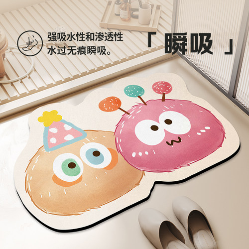 趣味卡通浴室吸水防滑地垫