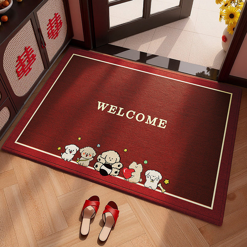 新款入户门地垫2026高级红色门垫卡通门口地毯免洗脚垫可裁剪定制,居家布艺,入户地垫,淘宝优惠券,粉丝福利购,淘宝优惠卷