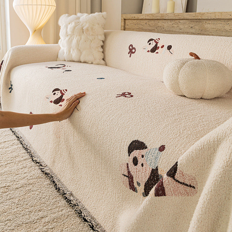 一片式可爱卡通毛绒沙发垫2026新款加厚防滑防猫抓盖布不掉毛坐垫,居家布艺,沙发套,淘宝优惠券,粉丝福利购,淘宝优惠卷