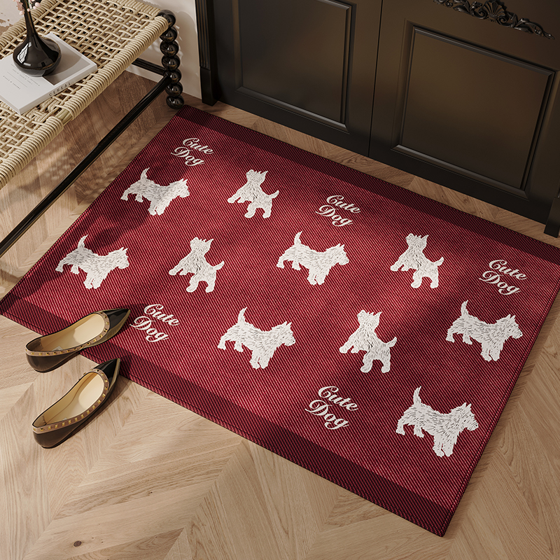 新款卡通红色耐脏洗防入户门地垫