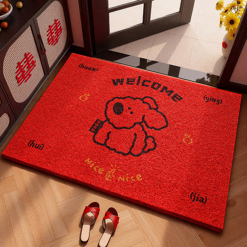 2026马年入户门地垫红色丝圈进门脚垫玄关家用加厚喜庆除尘地毯,居家布艺,入户地垫,淘宝优惠券,粉丝福利购,淘宝优惠卷