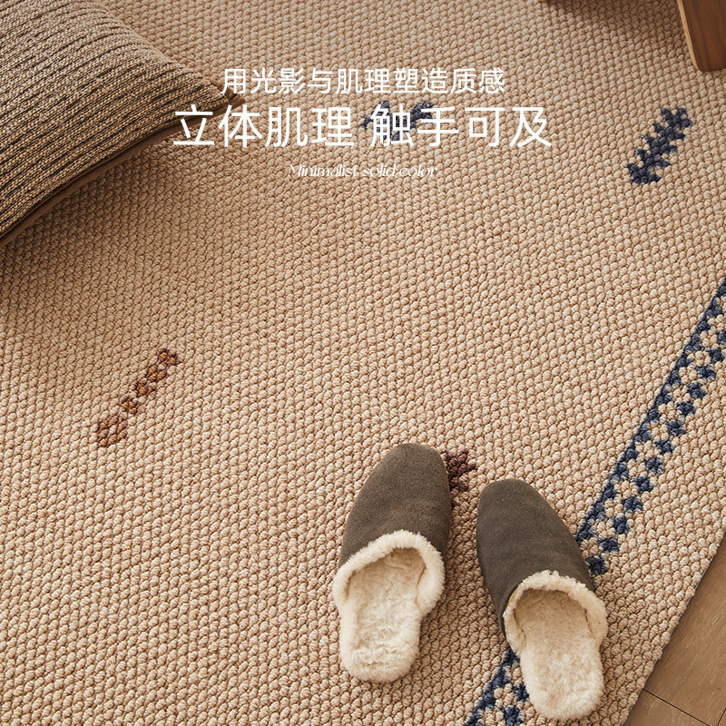2025新款法式复古羊毛进口地毯客厅床边地垫卧室中古高级免洗可擦