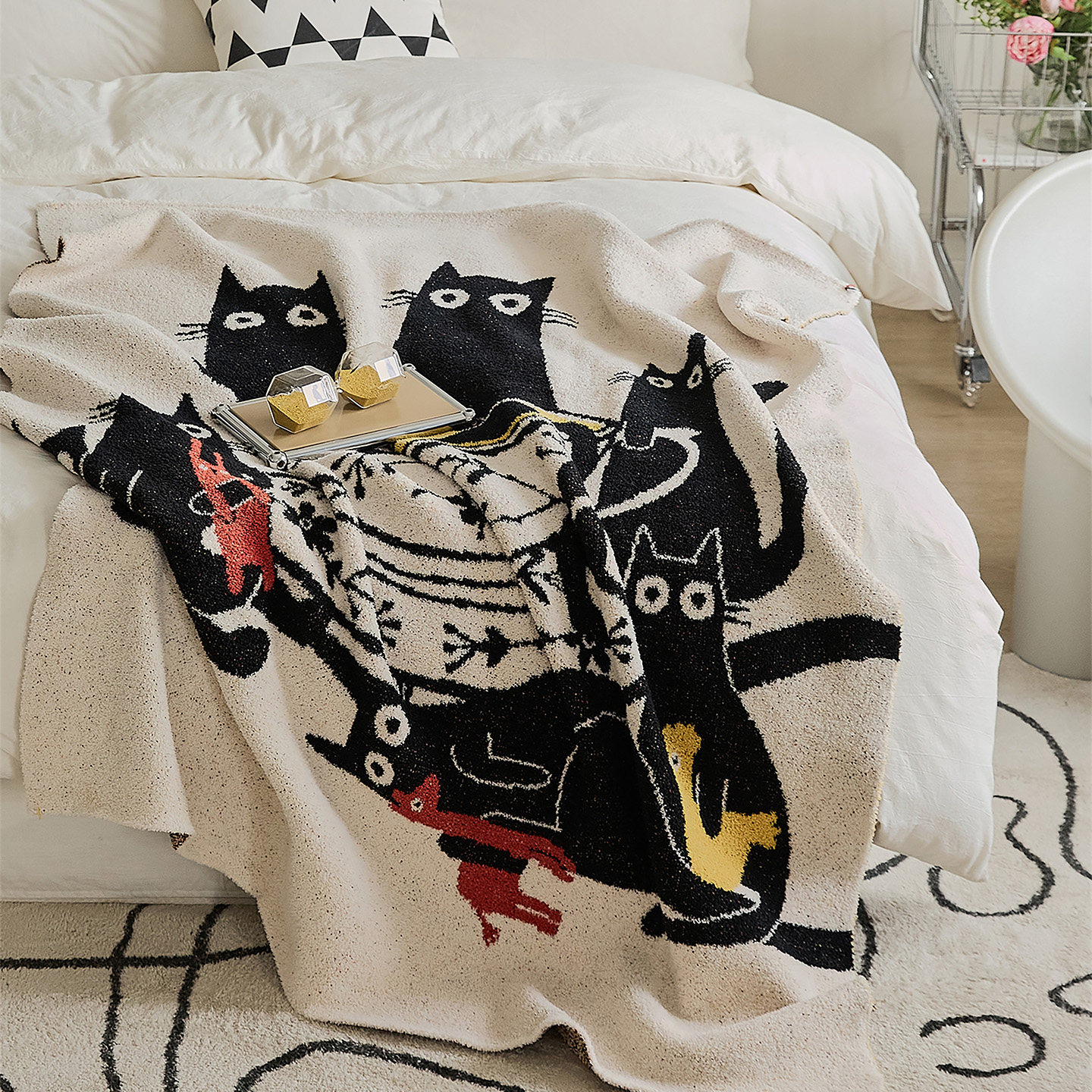 加绒卡通毛毯沙发盖毯办公室午睡空调毯披肩毯场景布置氛围感毯子,床上用品,休闲毯/毛毯/绒毯,淘宝优惠券,粉丝福利购,淘宝优惠卷