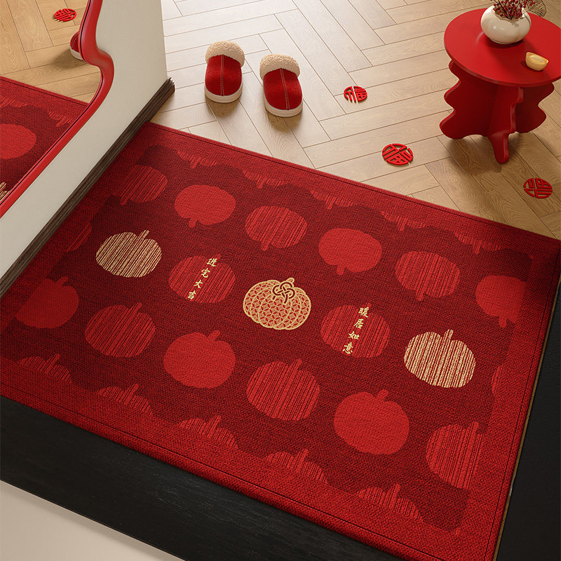 2026新款红色新年入户地垫进门玄关脚垫地毯豪宅防滑耐脏自由裁剪,居家布艺,入户地垫,淘宝优惠券,粉丝福利购,淘宝优惠卷