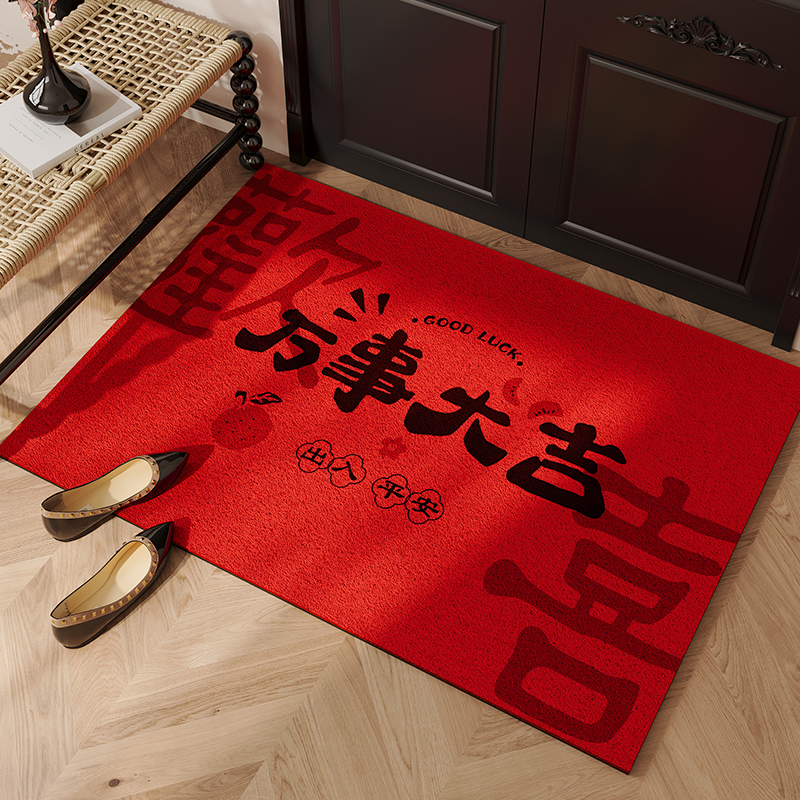 入户门地垫红色丝圈进门脚垫