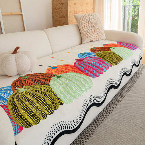 冬季异形一片式直排毛绒沙发垫