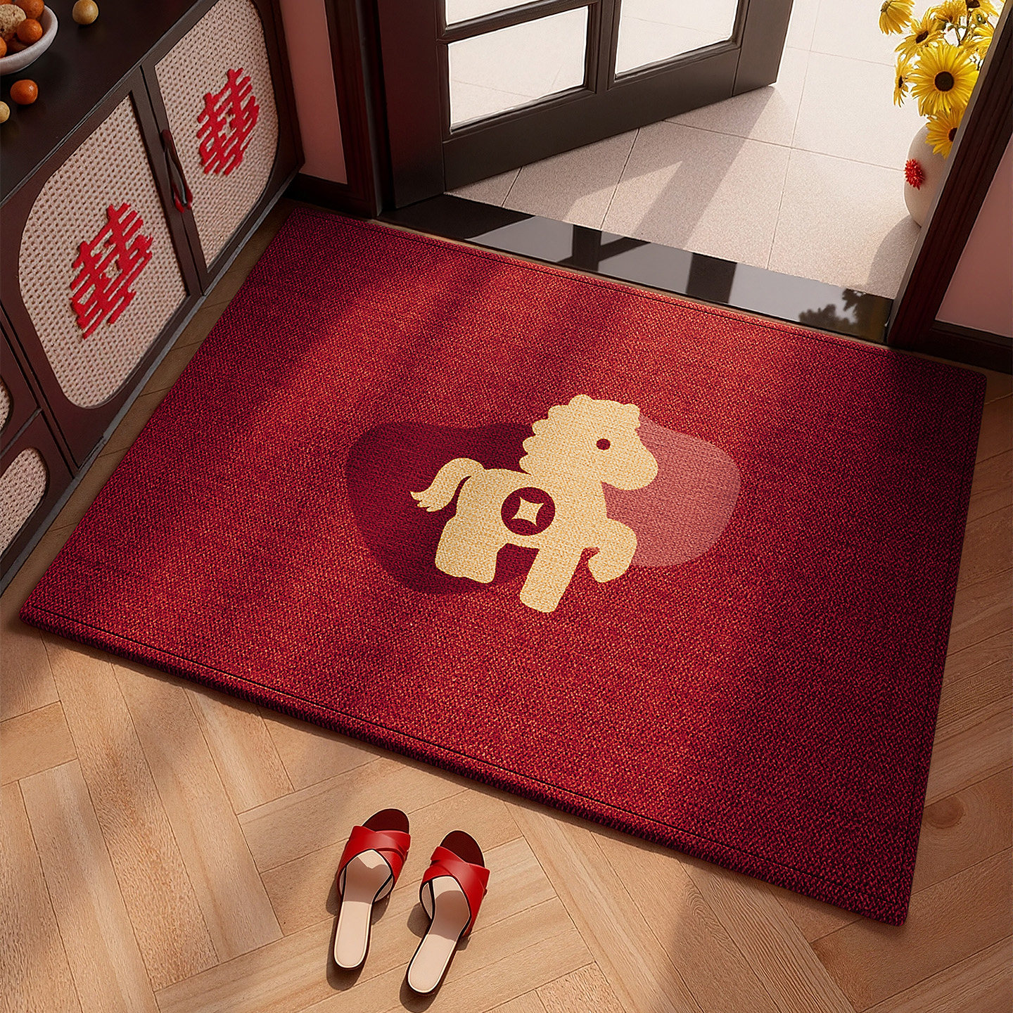 新年入户门地垫2026新款马年高级感进门地毯家用大玄关脚垫可裁剪,居家布艺,入户地垫,淘宝优惠券,粉丝福利购,淘宝优惠卷