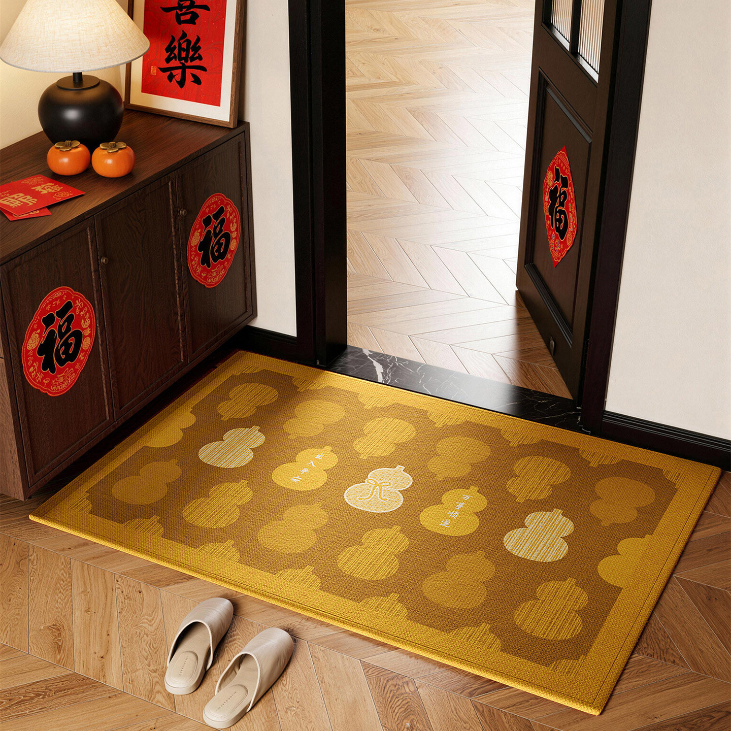 2026新款黄色福云萌葫入户地垫新年玄关室外家用防滑门垫定制裁剪,居家布艺,入户地垫,淘宝优惠券,粉丝福利购,淘宝优惠卷