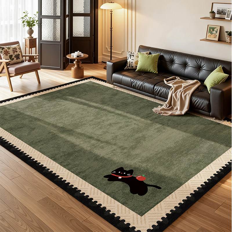 法式客厅地毯2026新款高级免洗可擦中古风沙发卧室地垫防水防污垫