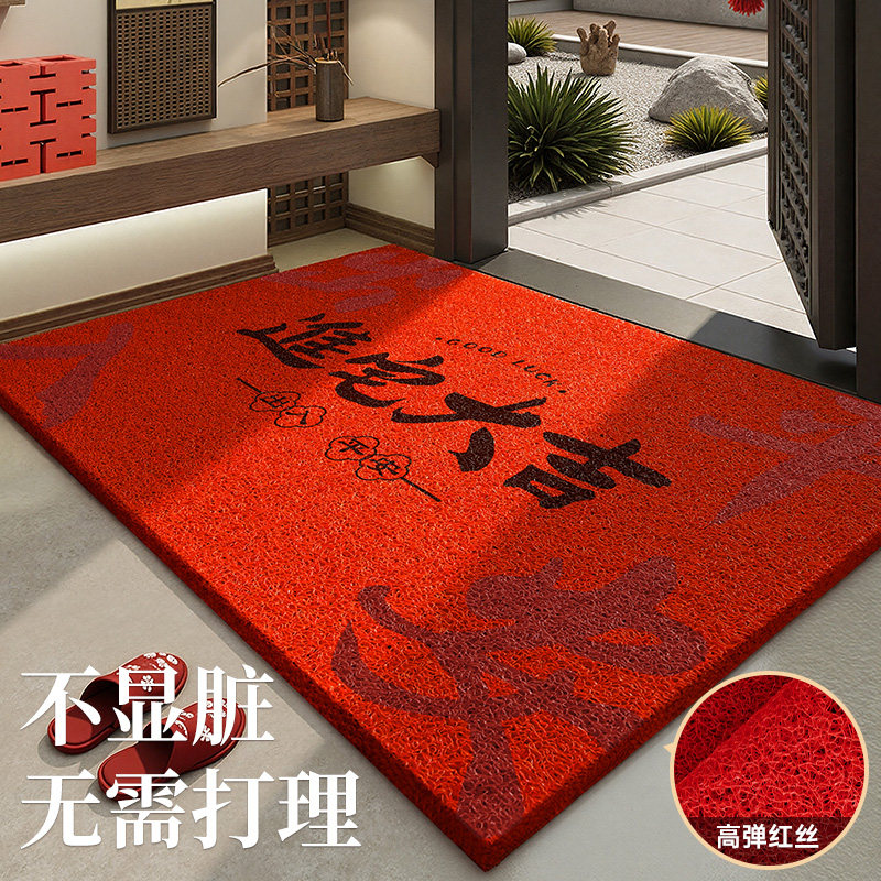 进门入户门地垫2026新款新年喜庆红色丝圈防滑玄关进户地垫地毯,居家布艺,入户地垫,淘宝优惠券,粉丝福利购,淘宝优惠卷