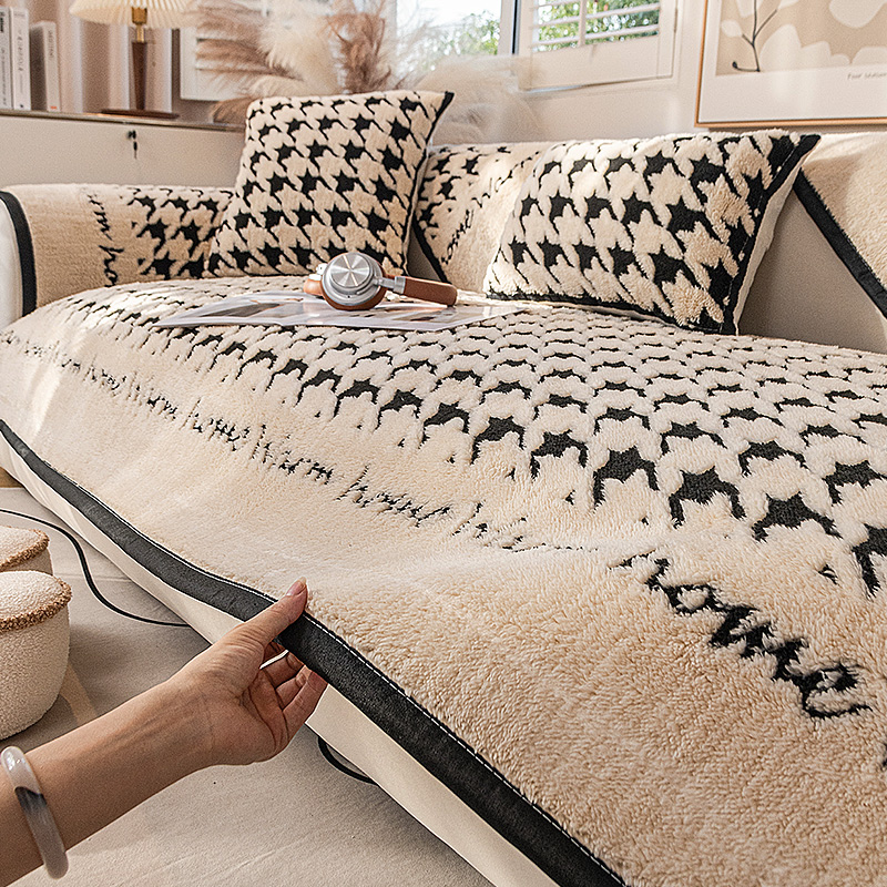 2023新款千鸟格沙发垫冬季