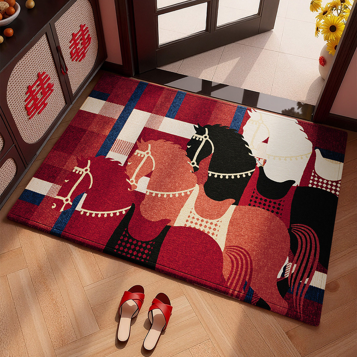 马年红色入户门地垫2026新年新款玄关进门地毯门口室外防滑垫地毯,居家布艺,入户地垫,淘宝优惠券,粉丝福利购,淘宝优惠卷