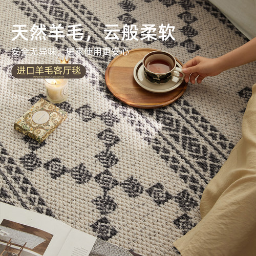 北非织语进口羊毛地毯客厅高级感